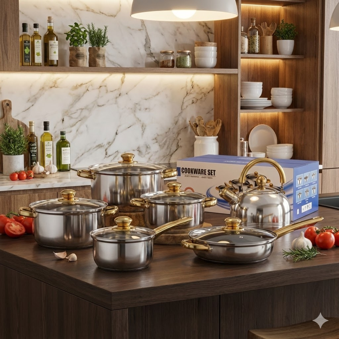 🔥 Kit de Ollas Profesionales 12 Piezas – Compra 2 y Llévate 6 | Acero Inoxidable Premium